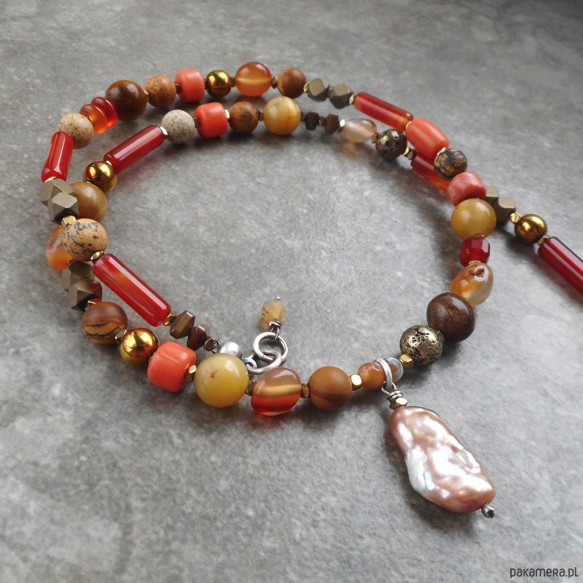 srebrne naszyjniki Złota jesień srebro 925 2