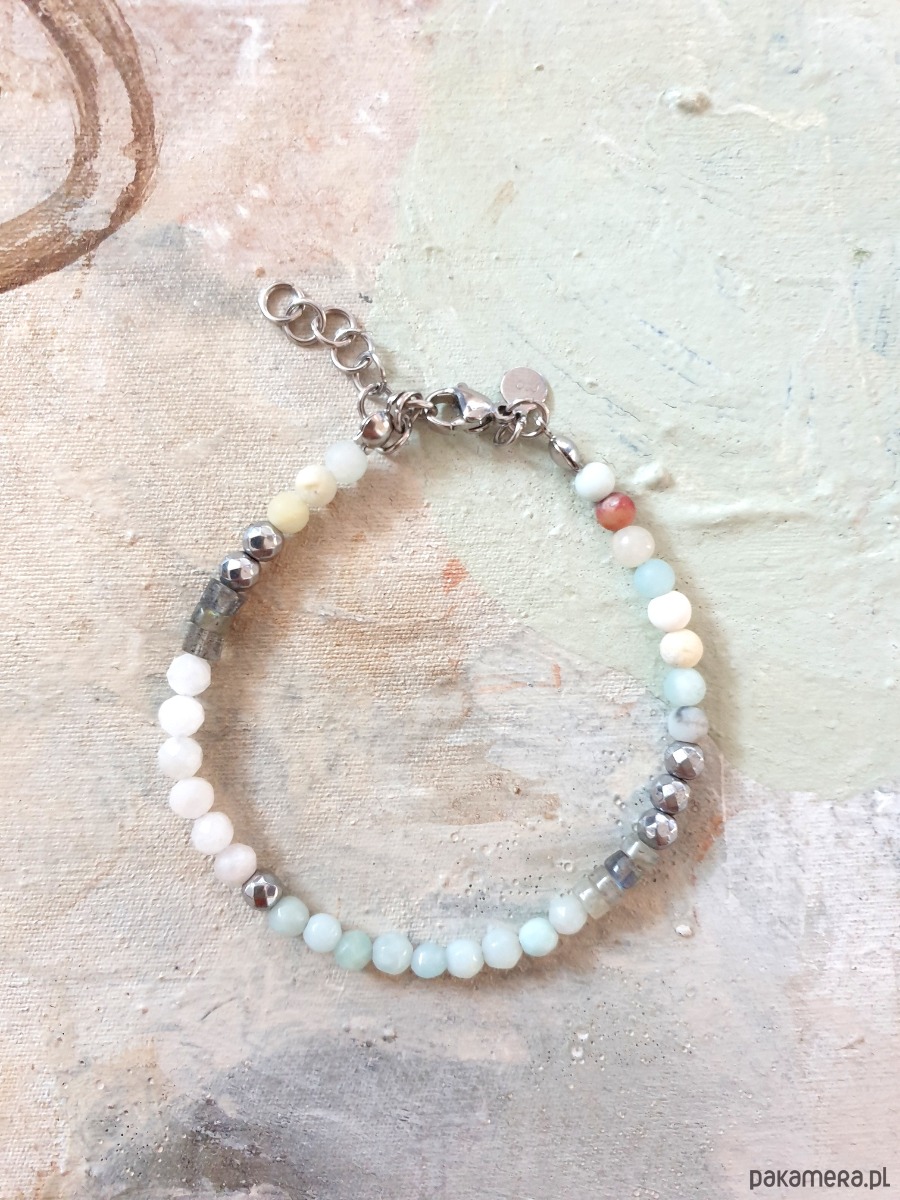 bransoletki z kamieni naturalnych Bransoletka NEO amazonit, labradoryt, kamień księżycowy 1