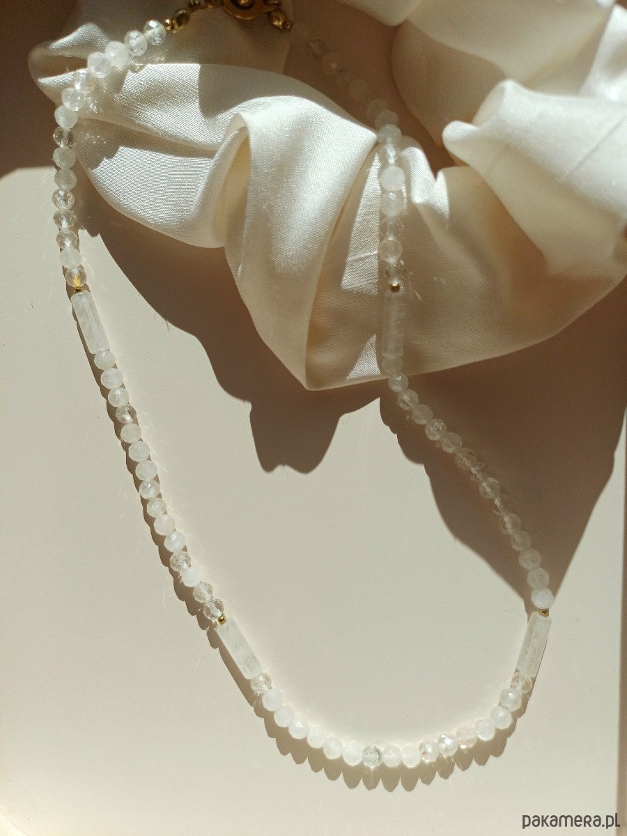 naszyjniki - inne Delikatny naszyjnik z  kryształem górskim 4