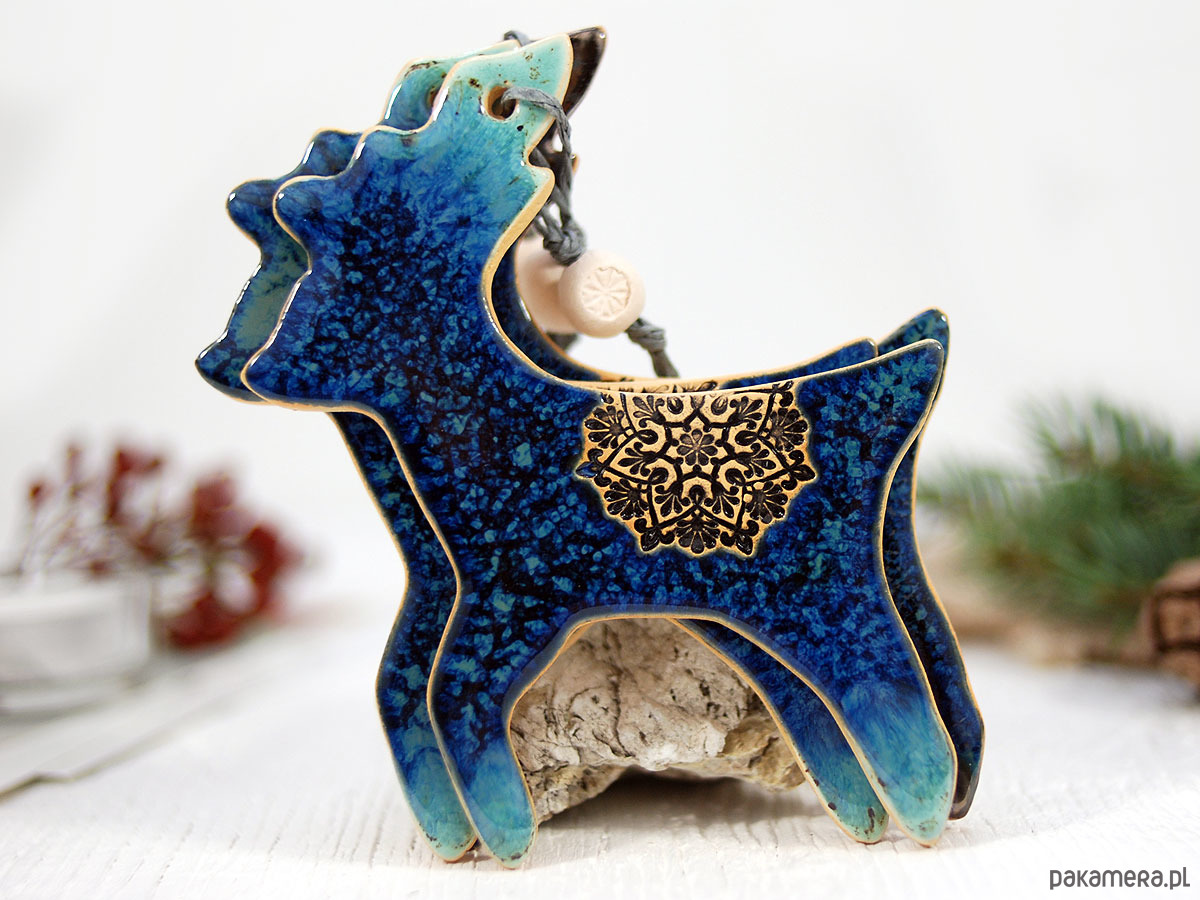 ozdoby choinkowe Duży ceramiczny renifer - ozdoba choinkowa 1