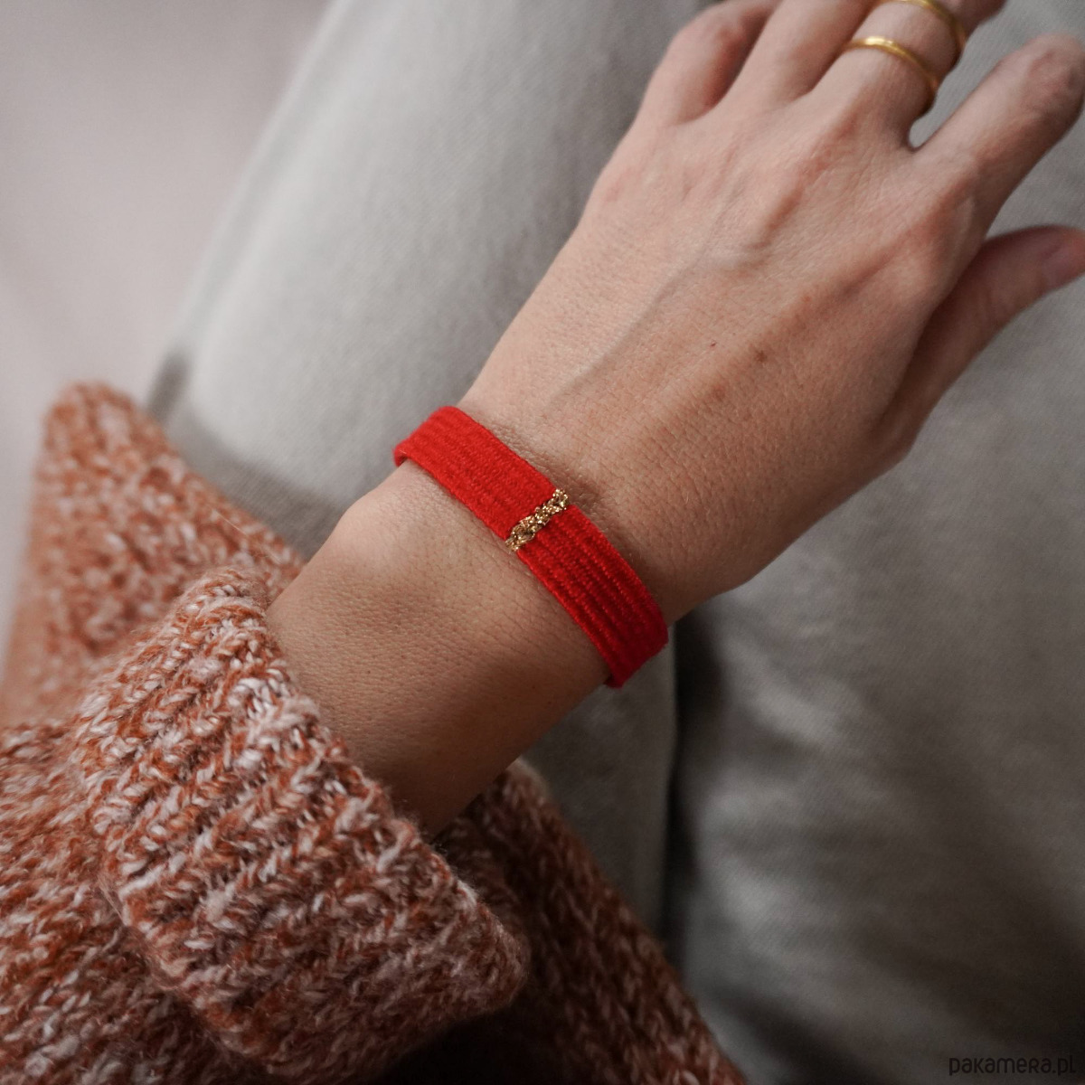 bransoletki - inne Czerwona bransoletka handmade - na szczęście 4