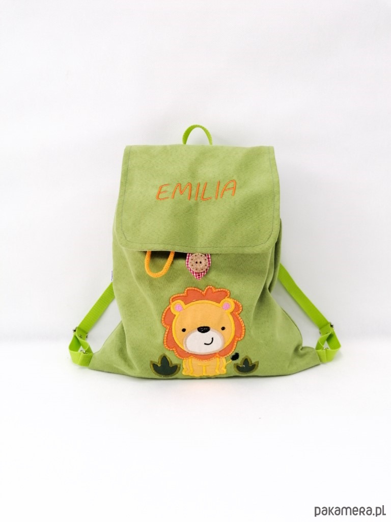 torebki, worki i plecaki dziecięce Personalizowany prezent dla chłopca - plecak z lwem 3