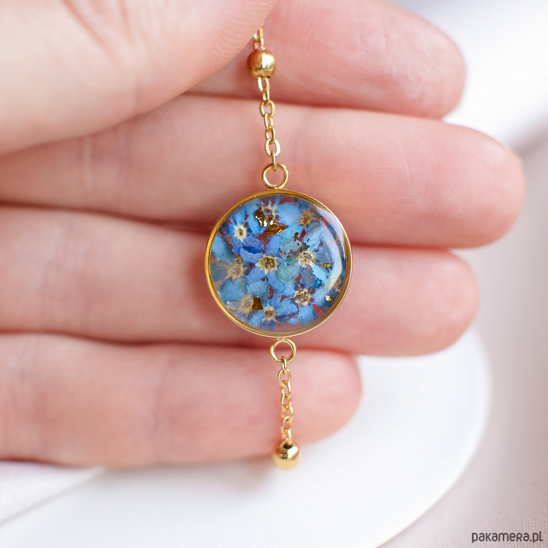 bransoletki z żywicy Bransoletka z niezapominajkami 2