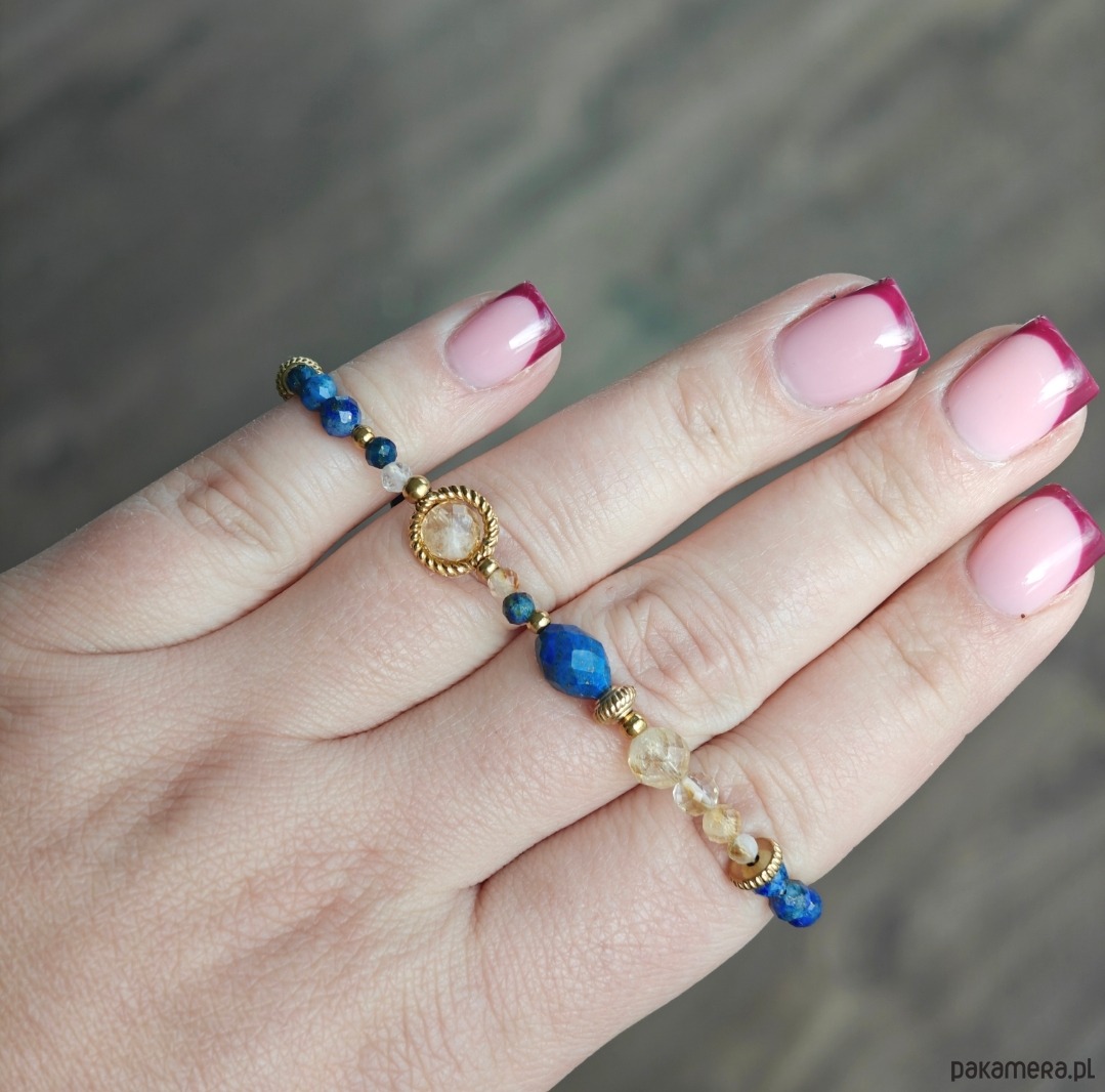 bransoletki złote Bransoletka lapis lazuli cytryn kryształ 2