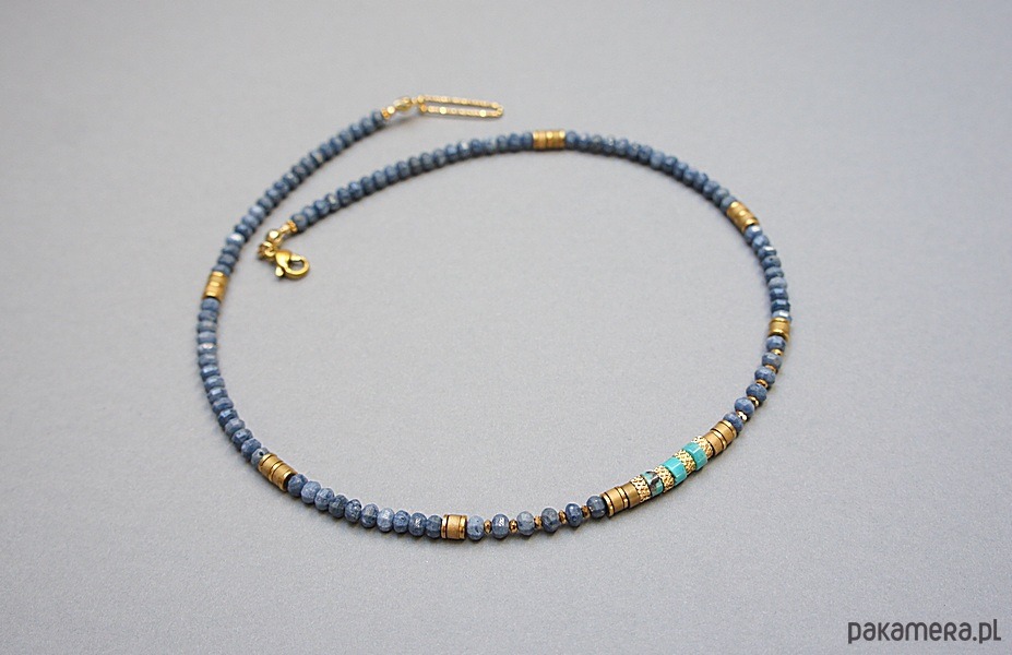 chokery Koral niebieski /choker/ naszyjnik  - Szlachetna kolekcja 2
