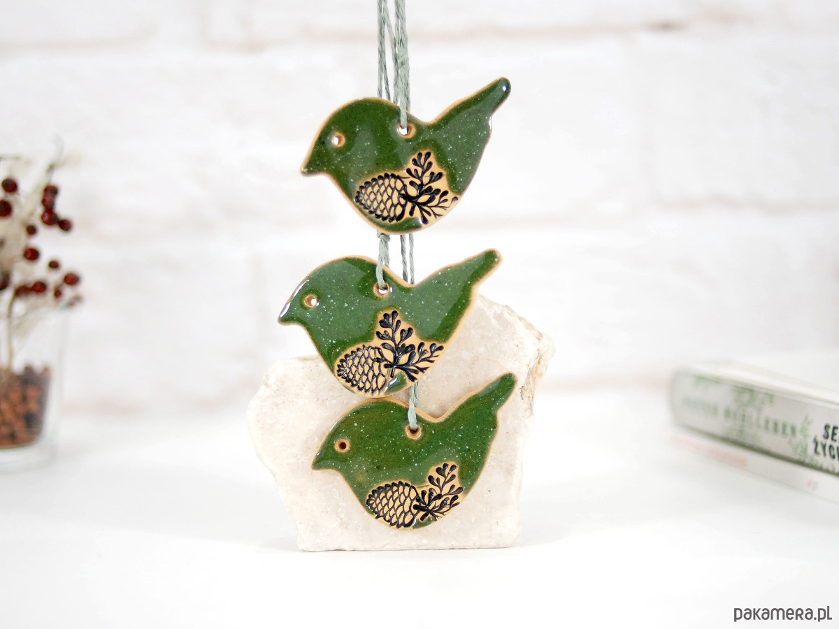 ozdoby choinkowe Zielone ptaszki - ozdoby choinkowe 3