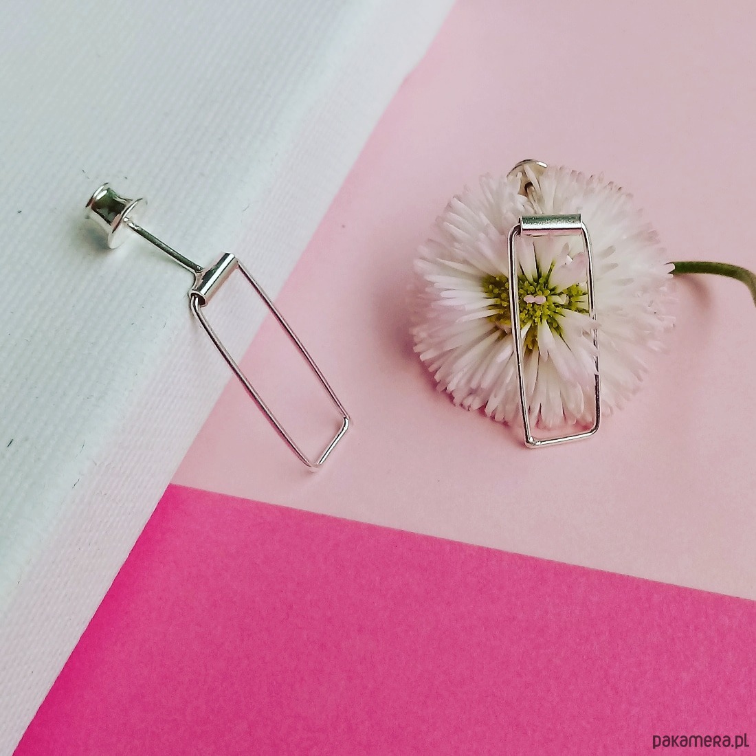 kolczyki srebrne Kolczyki srebrne ruchome PROSTOKĄTY 1