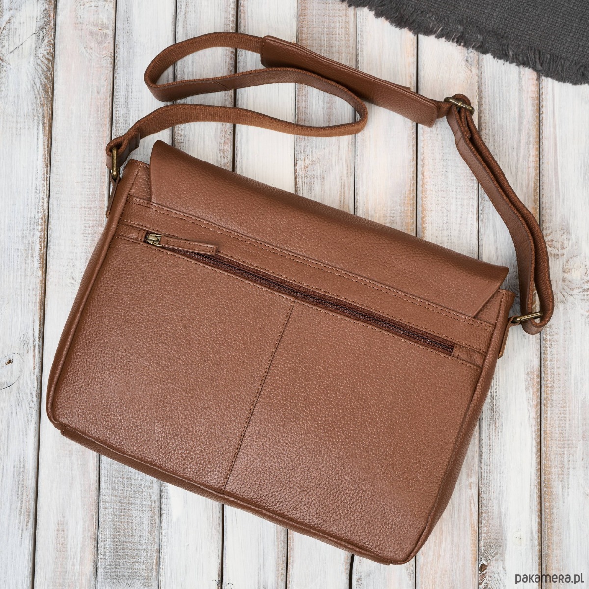 torby i nerki męskie Torba męska skórzana na laptopa na ramię brązowa Paolo Peruzzi IM-03-BR 8