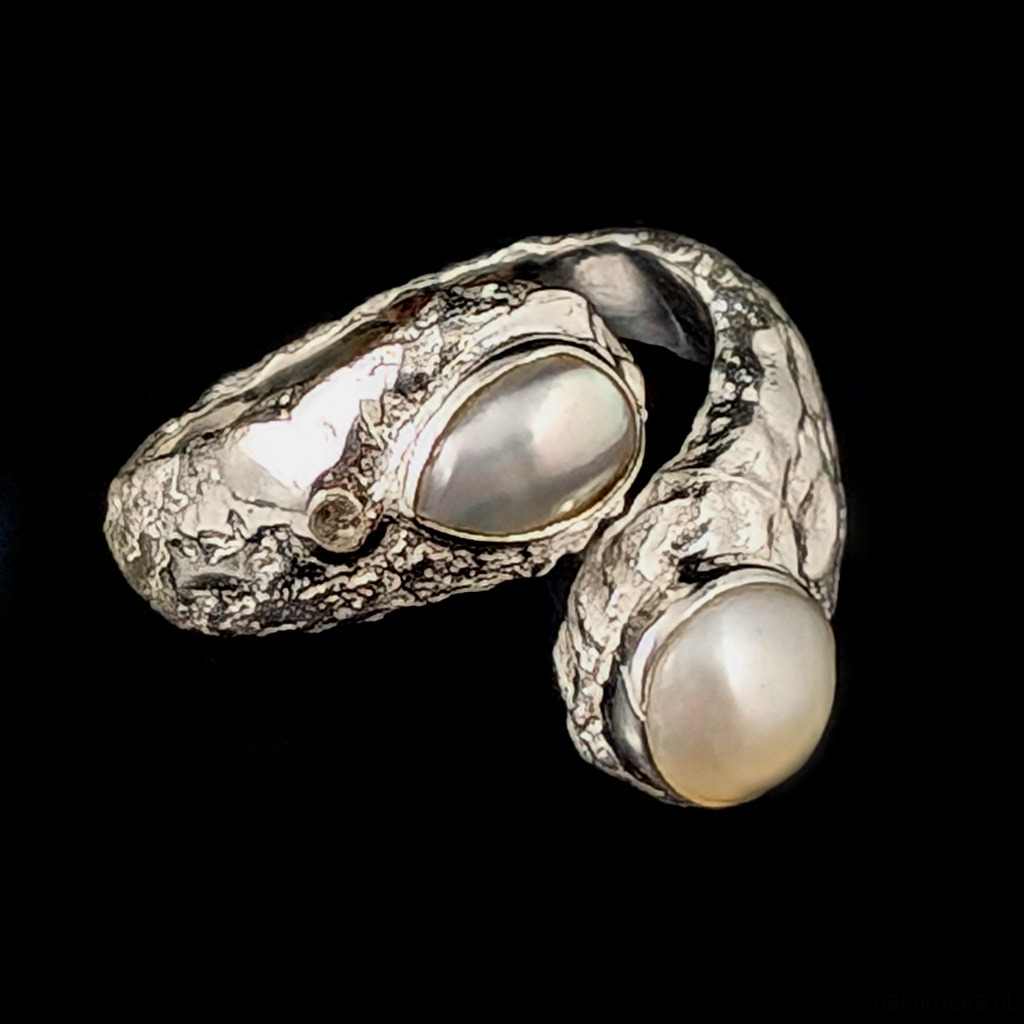 pierścionki srebrne Pierścionek perłowe siostry 1