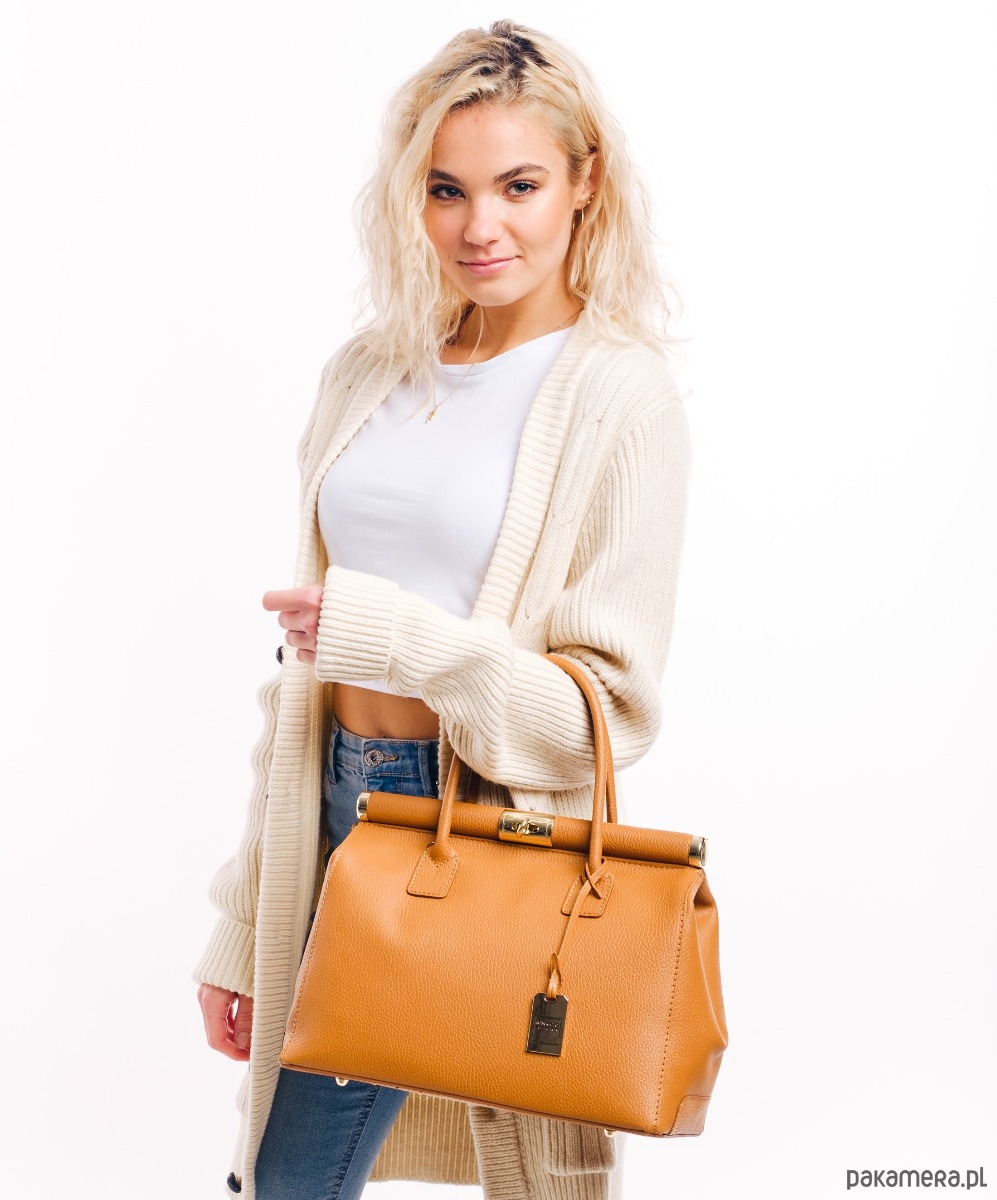 torebki do ręki Torba skórzana Shopper rudy  (6881) 2