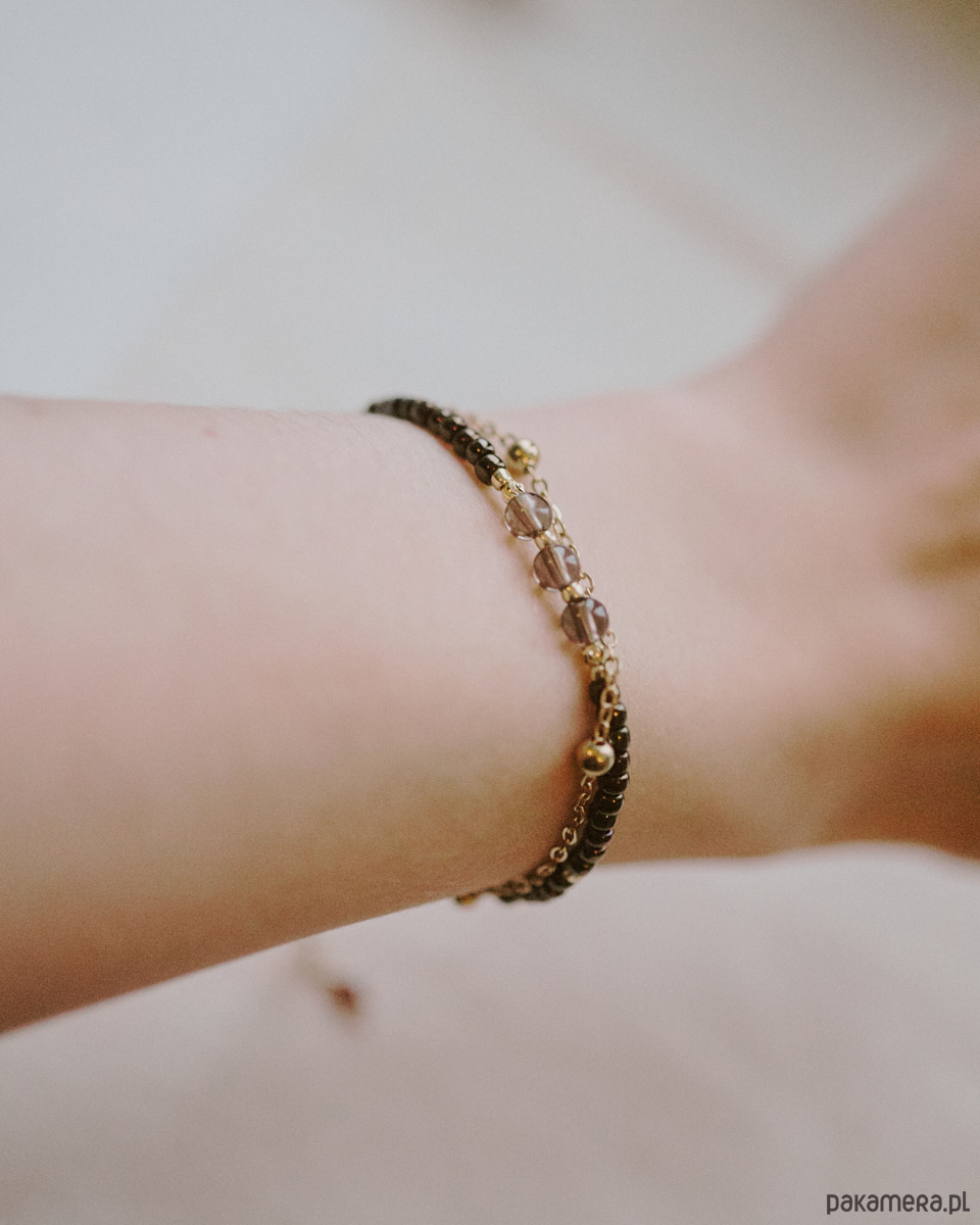 bransoletki z kamieni naturalnych Październikówka, bransoletka miesiąca z kwarcem dymnym 2