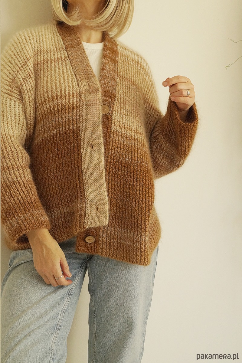 kardigany damskie Kardigan Poema - jesienne trawy 5