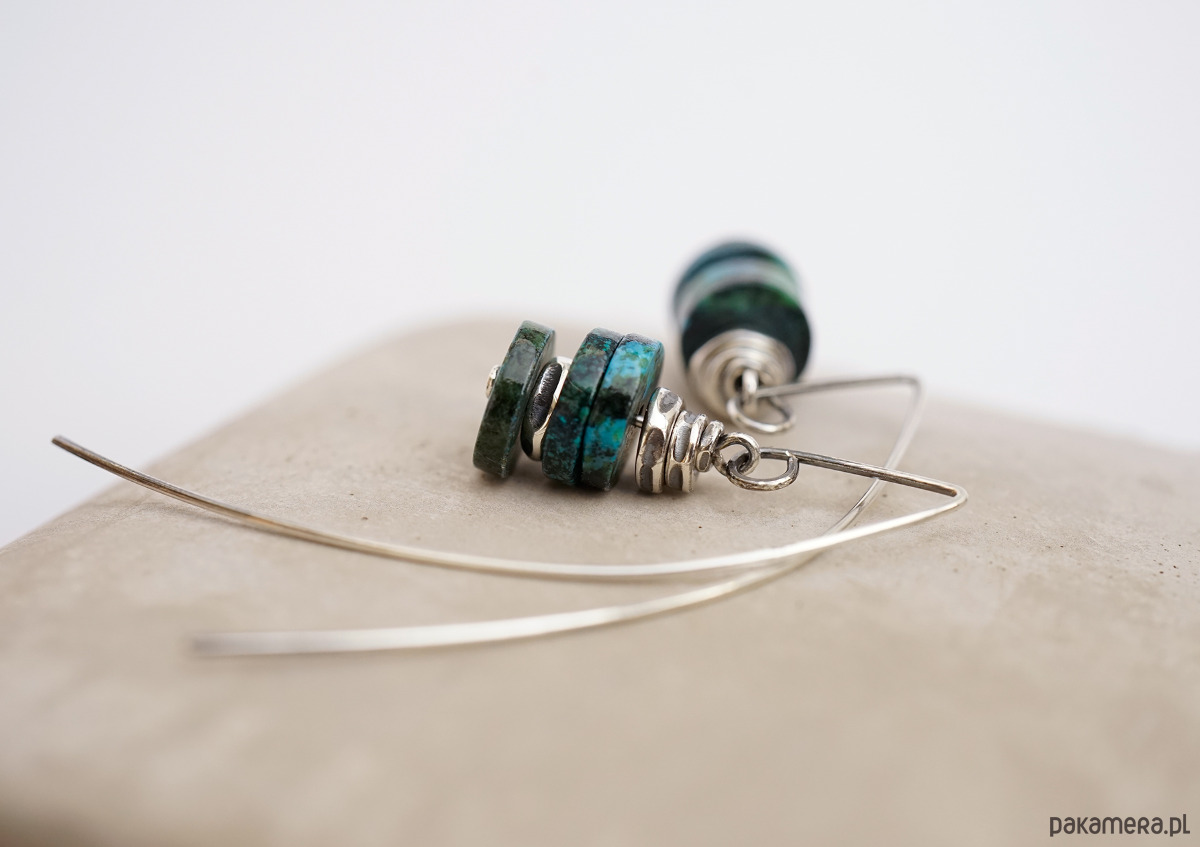 kolczyki srebrne LAGO - srebro i chryzokola 3