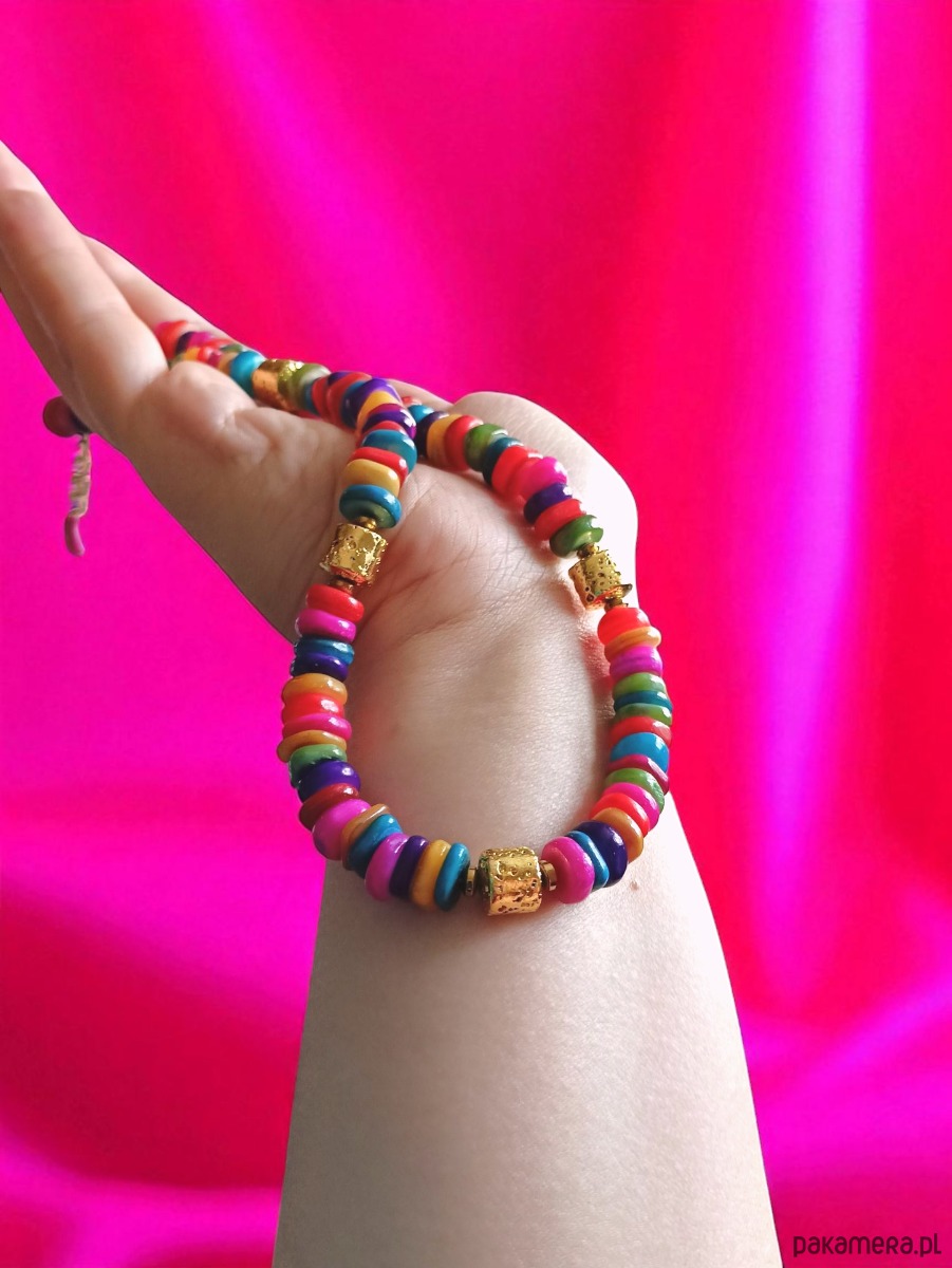 komplet biżuterii RAZEM TANIEJ! komplet summer collection: złota lawa, kolorowa masa perłowa 2