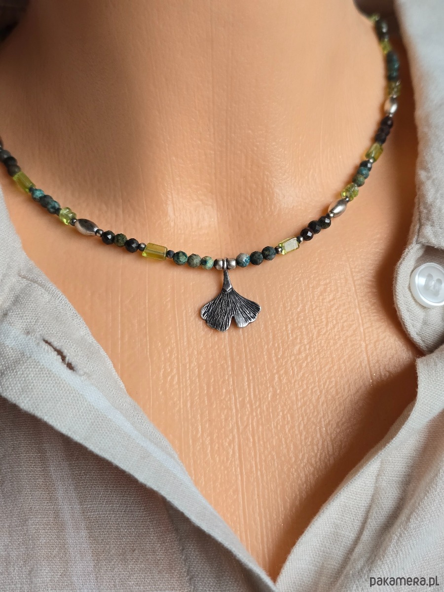 srebrne naszyjniki Naszyjnik Ginko 1