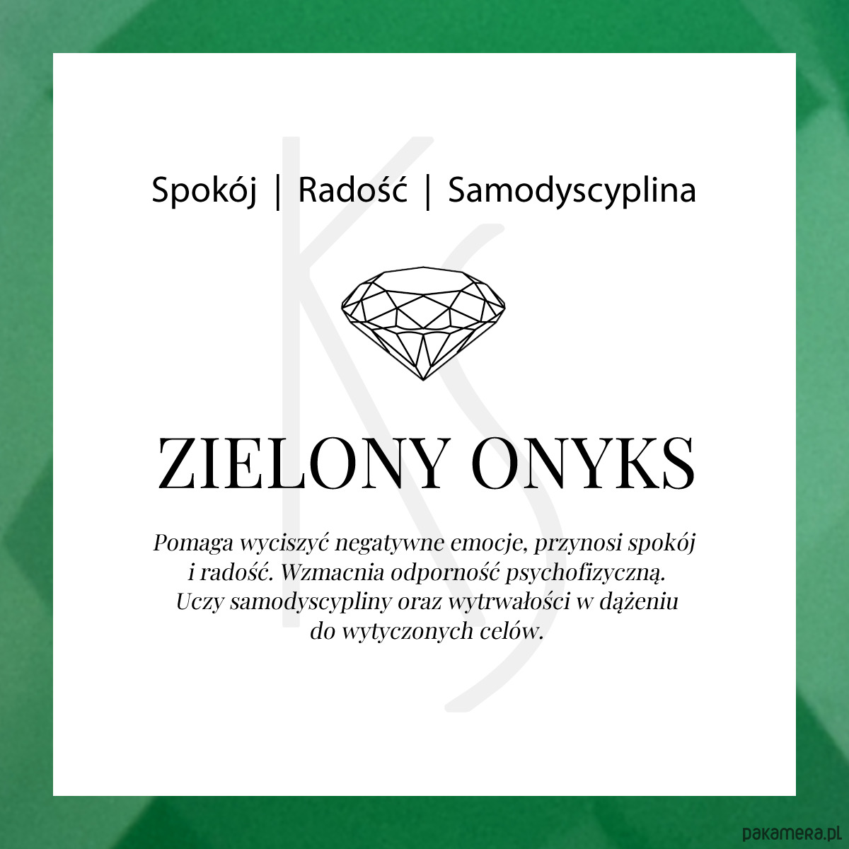srebrne naszyjniki Aura - Srebrny naszyjnik personalizowany z zielonym onyksem 1