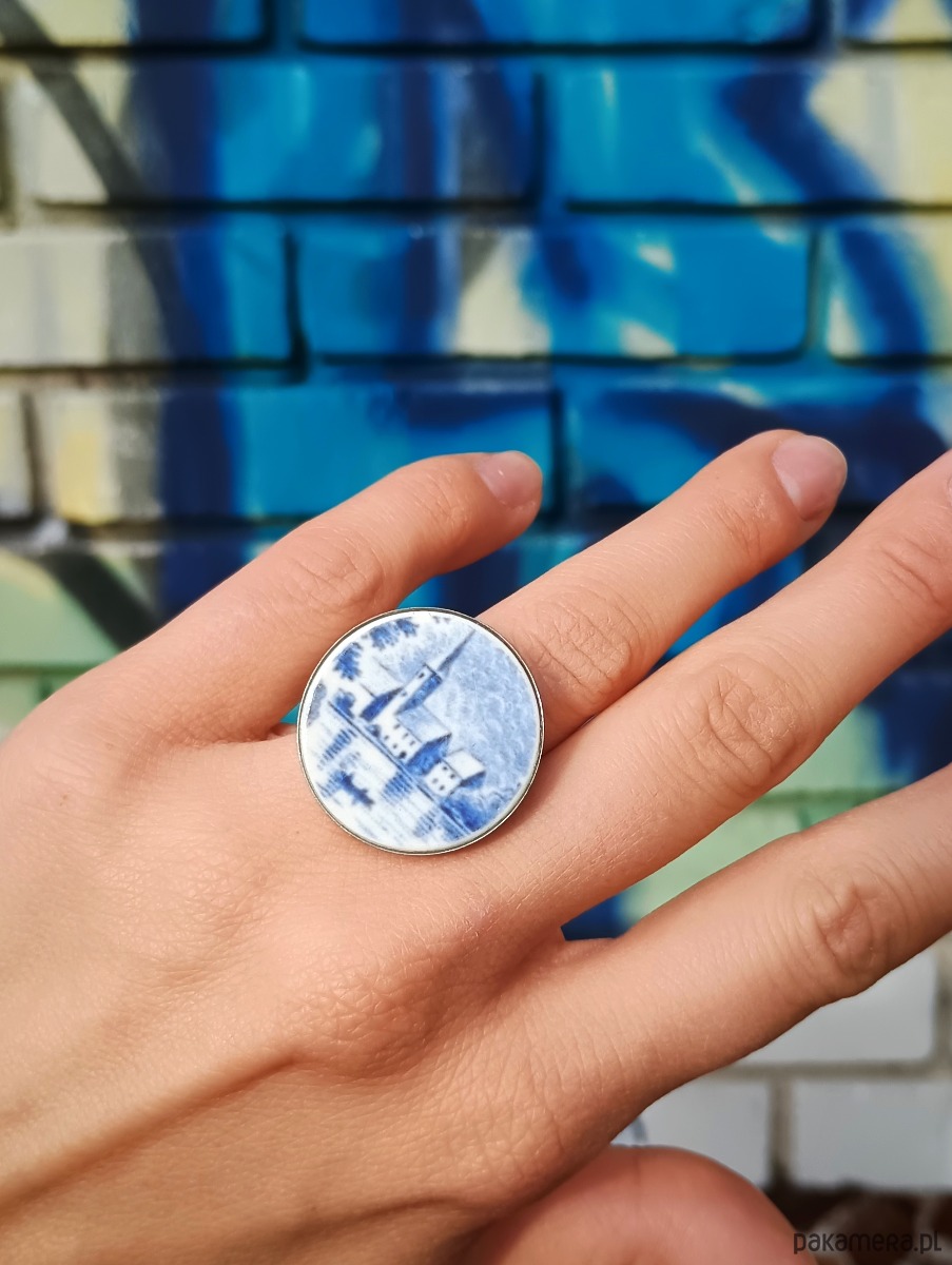 pierścionki - różne Pierścionek z pejzażem 1