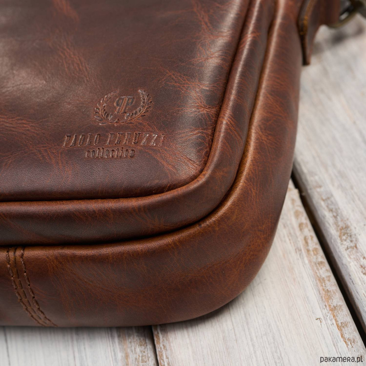 torby i nerki męskie Saszetka męska skórzana na ramię brązowa mała funkcjonalna IM-02-BR 3