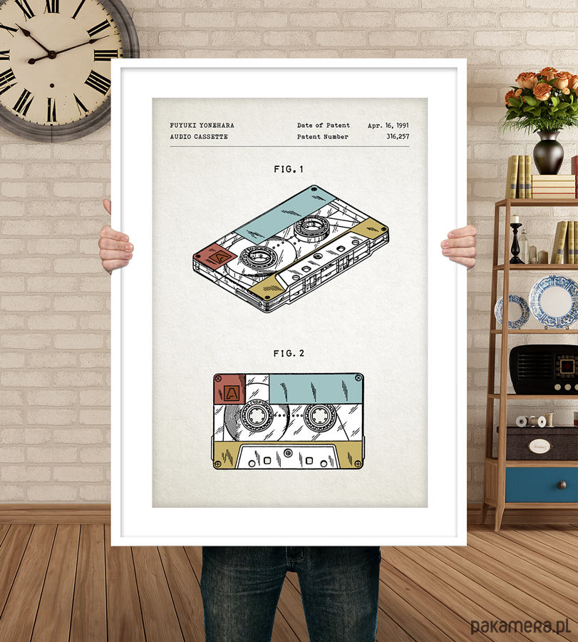 plakaty Kaseta - patent - plakat 50x70 cm 2