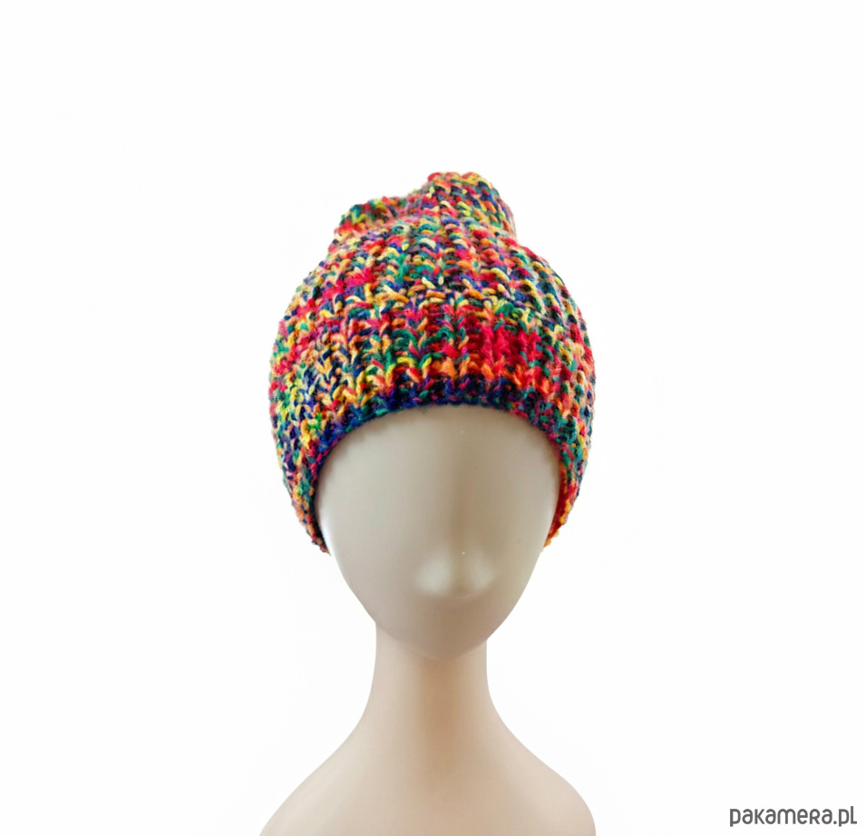 czapki damskie 6917 Czapka Dzianinowa "Rainbow Confetti" - Idealna na Jesień/Zimę 3