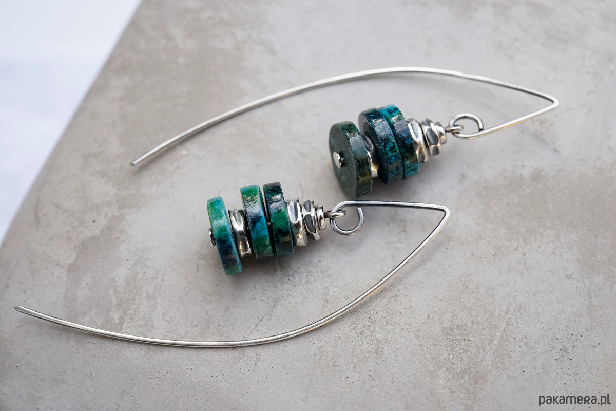 kolczyki srebrne LAGO - srebro i chryzokola 7