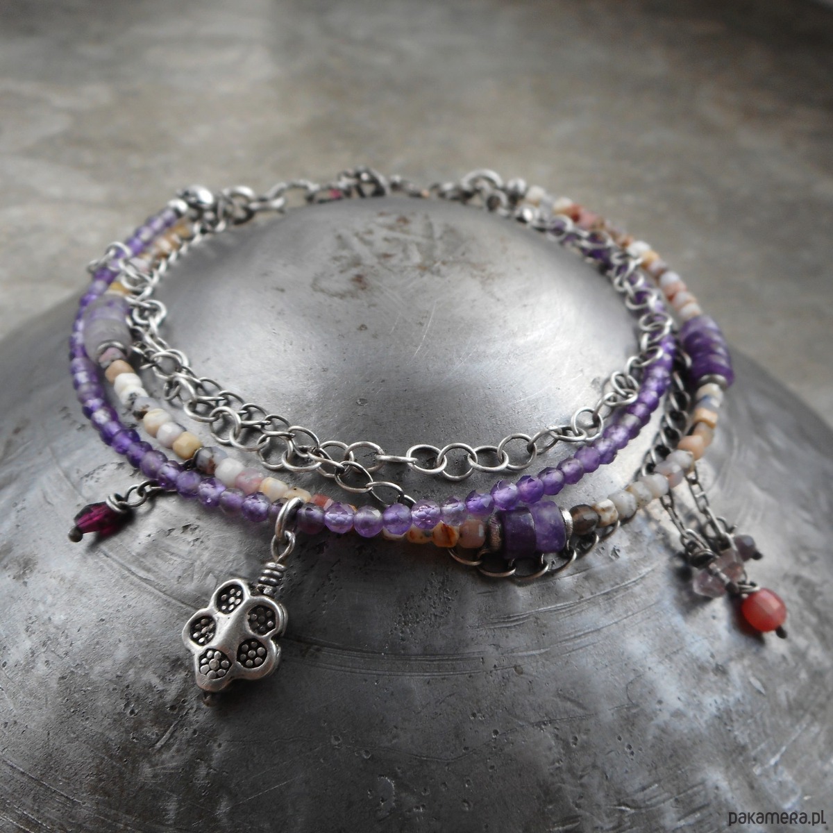 bransoletki srebrne Lawendowa srebro 925 3