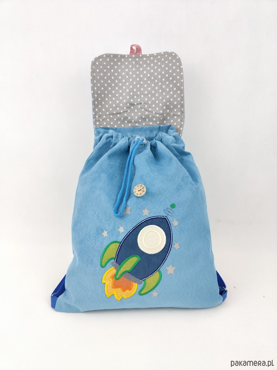 torebki, worki i plecaki dziecięce Prezent dla chłopca - plecak z rakietą i imieniem 2