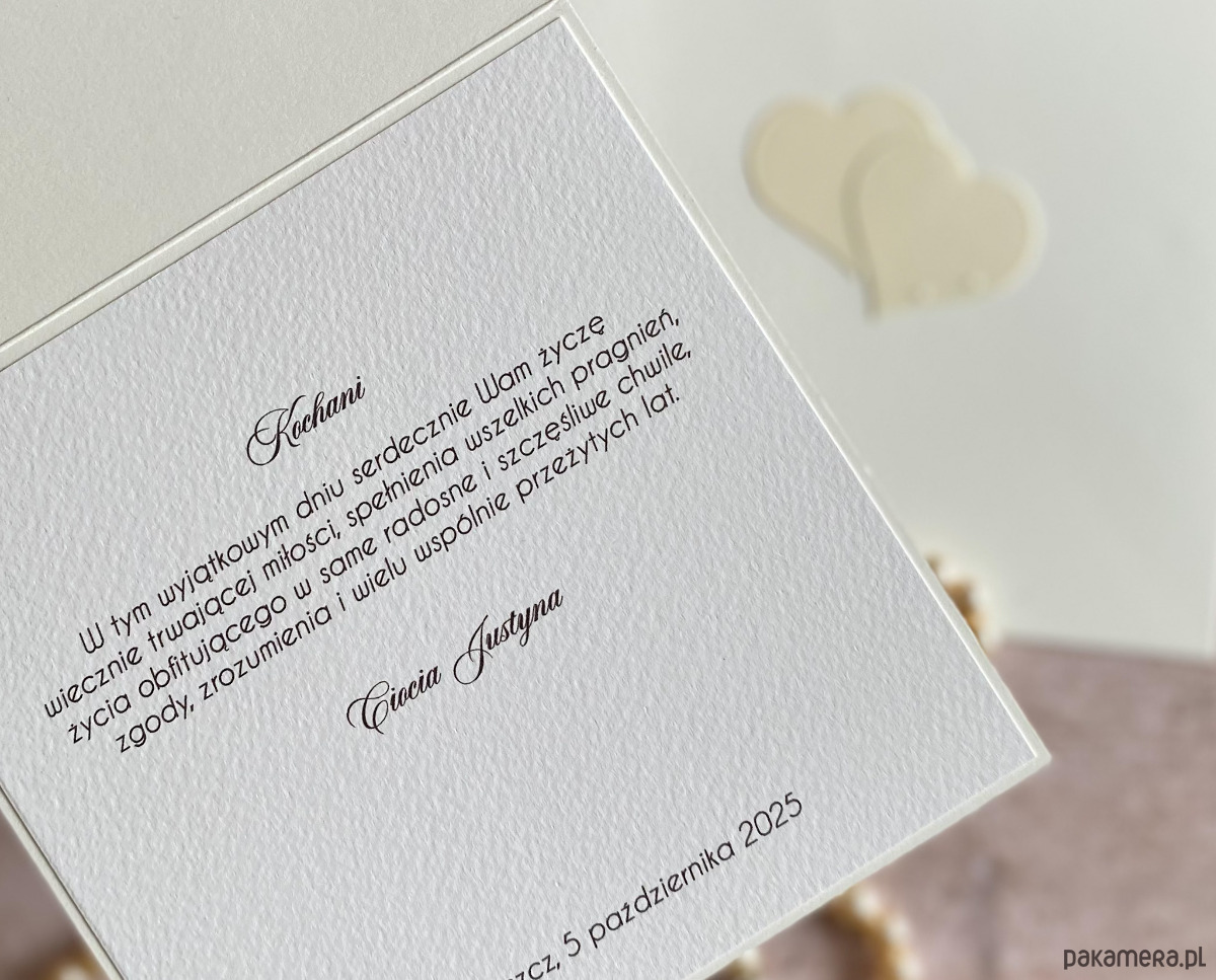 zaproszenia i kartki na ślub Kartka ślubna z inicjałami Młodej Pary, WP 53c 2