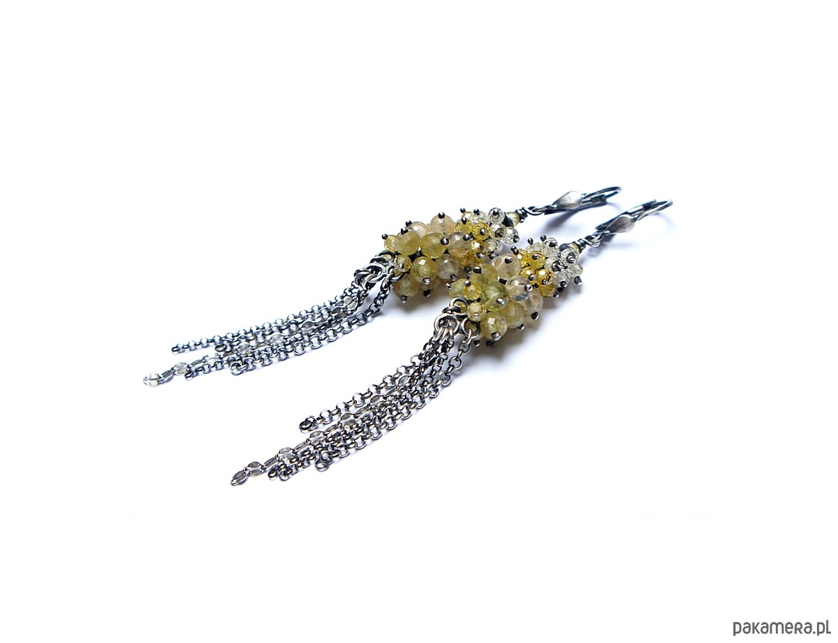 kolczyki z kamieniami Złote kłosy /gronka/ - kolczyki 1