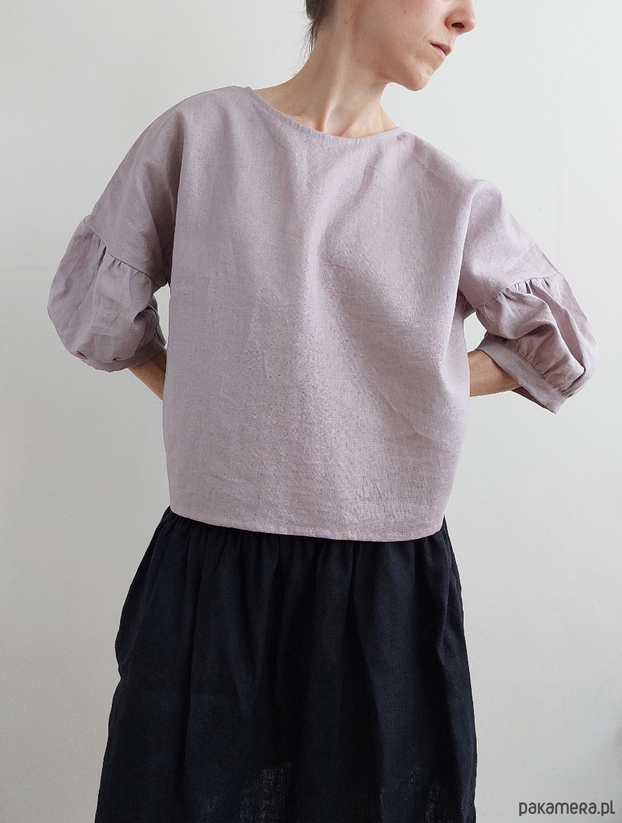 bluzki - inne Bluzka "COSMOS" 100% len, old rose 7