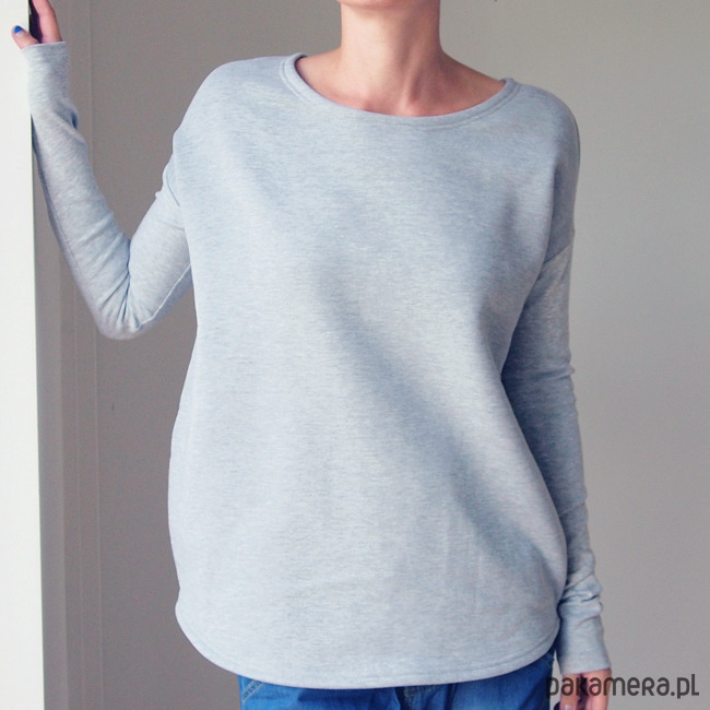bluza bez kaptura damska Gruby Wąski rękaw Czarny 3