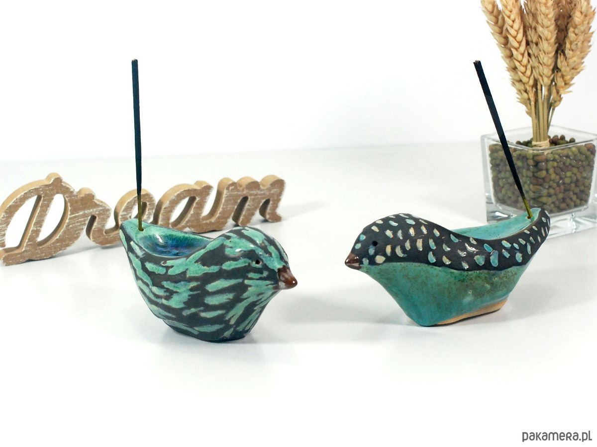 figurki i rzeźby Ceramiczna ptak - stojak na kadzidełka 7