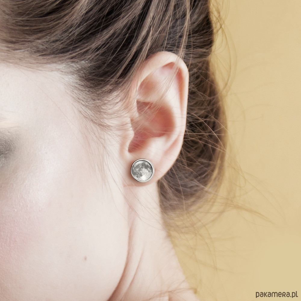 kolczyki szklane Kolczyki sztyfty - Księżyc - mini 1