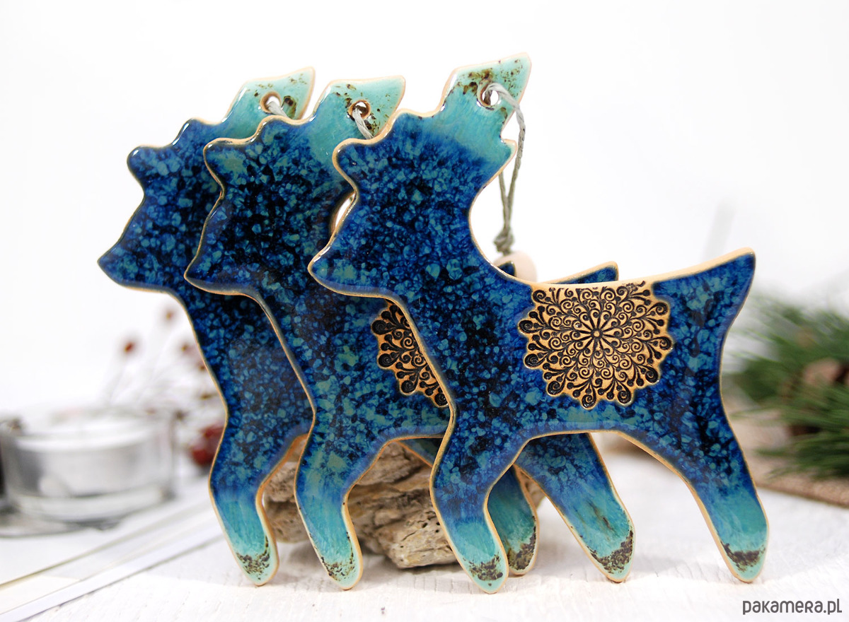 ozdoby choinkowe Duży ceramiczny renifer - ozdoba choinkowa 5
