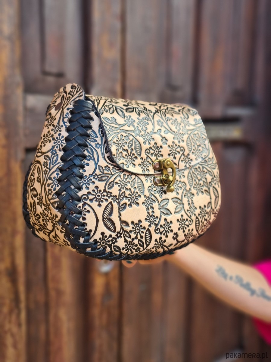 torby na ramię Torebka skórzana ręcznie robiona Margarita Beżowa 1