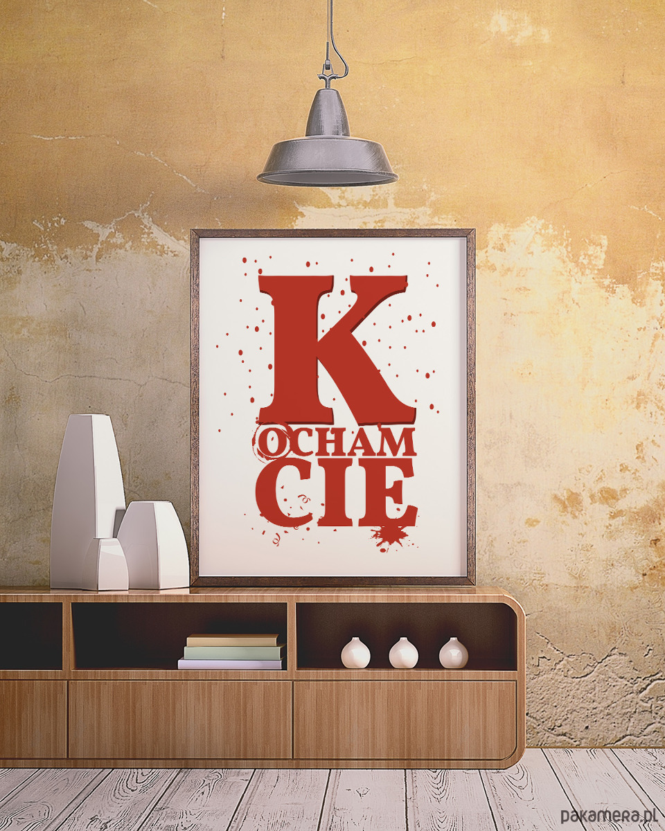 plakaty Kocham Cię - Obraz walentynkowy - napis Kocham 1