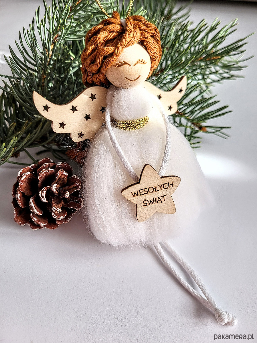 ozdoby choinkowe Aniołki na choinkę, zawieszki świąteczne. Box 3 sztuki 2