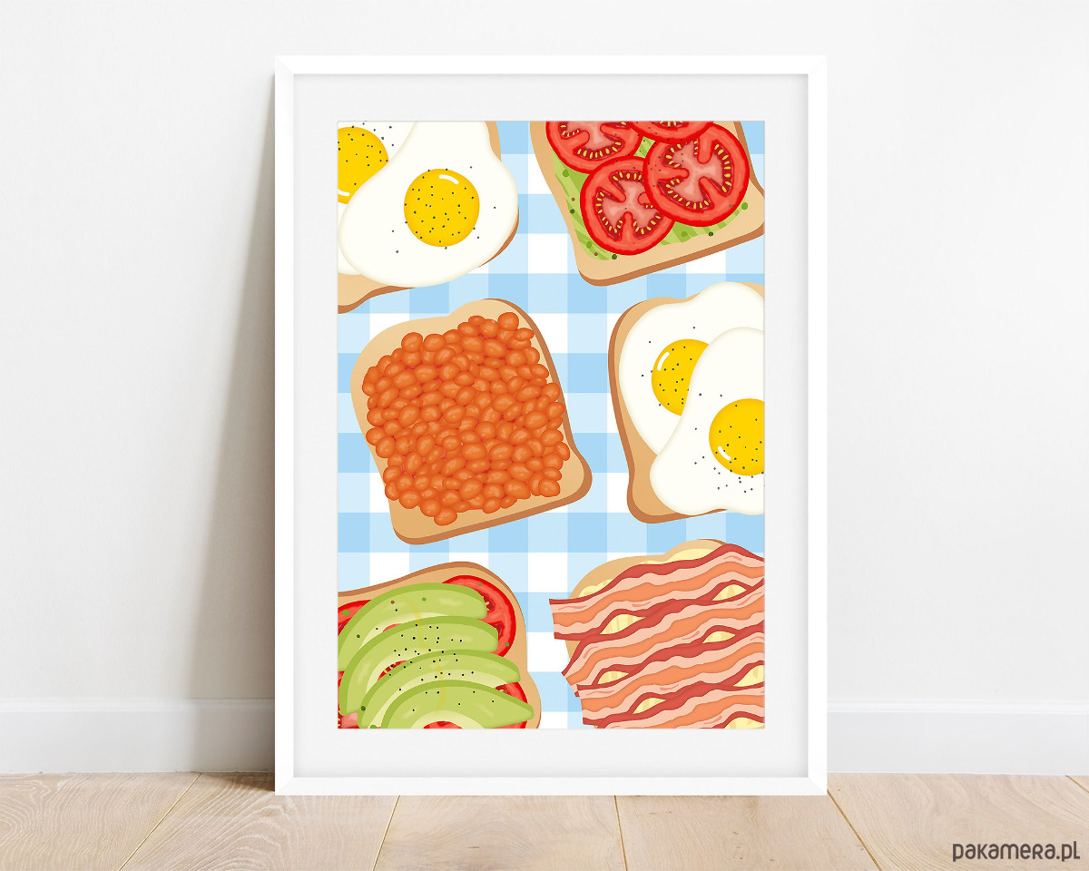 plakaty Plakat Idealne śniadanie na talerzu 2 4