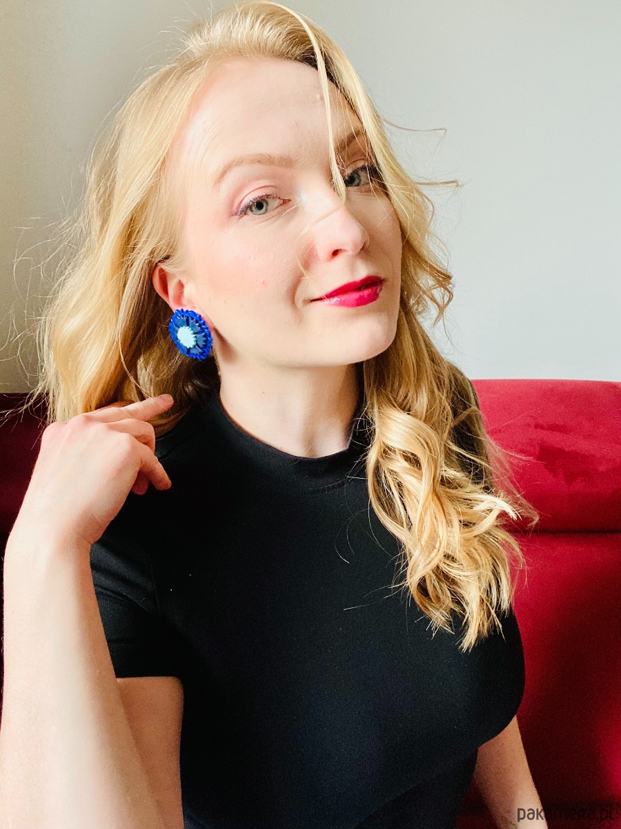 kolczyki z masy plastycznej Kolczyki KWIATY CHABRY 2