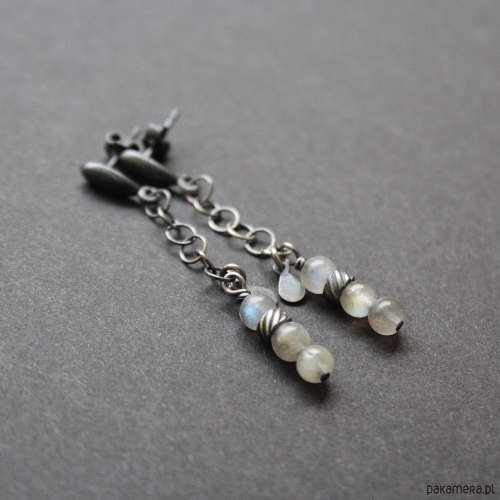 kolczyki z kamieniami Kolczyki labradorytki 1