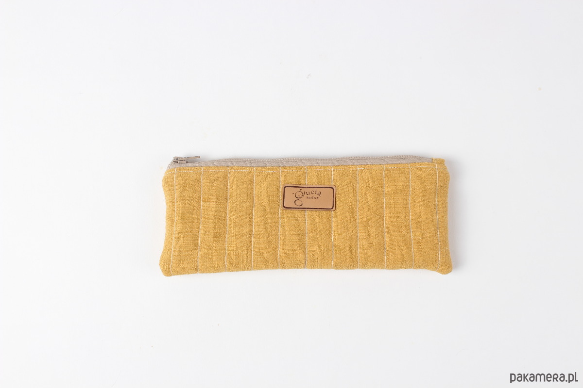 piórniki Piórnik lniany - musztarda 9