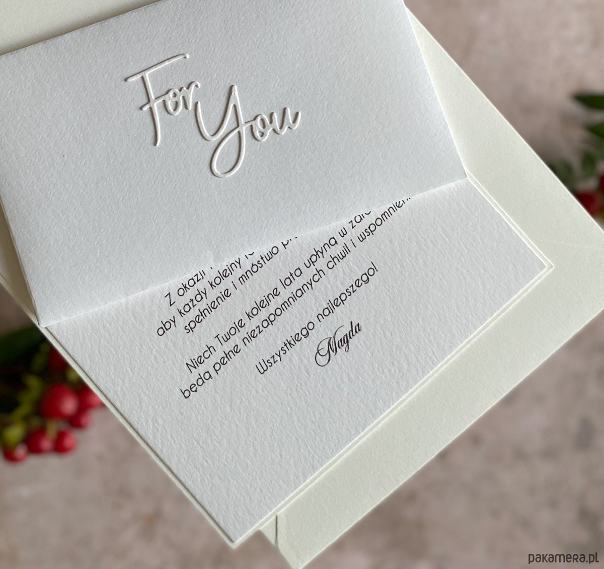 kartki scrapbooking Kartka urodzinowa z kopertą prezentową, BH 50 1