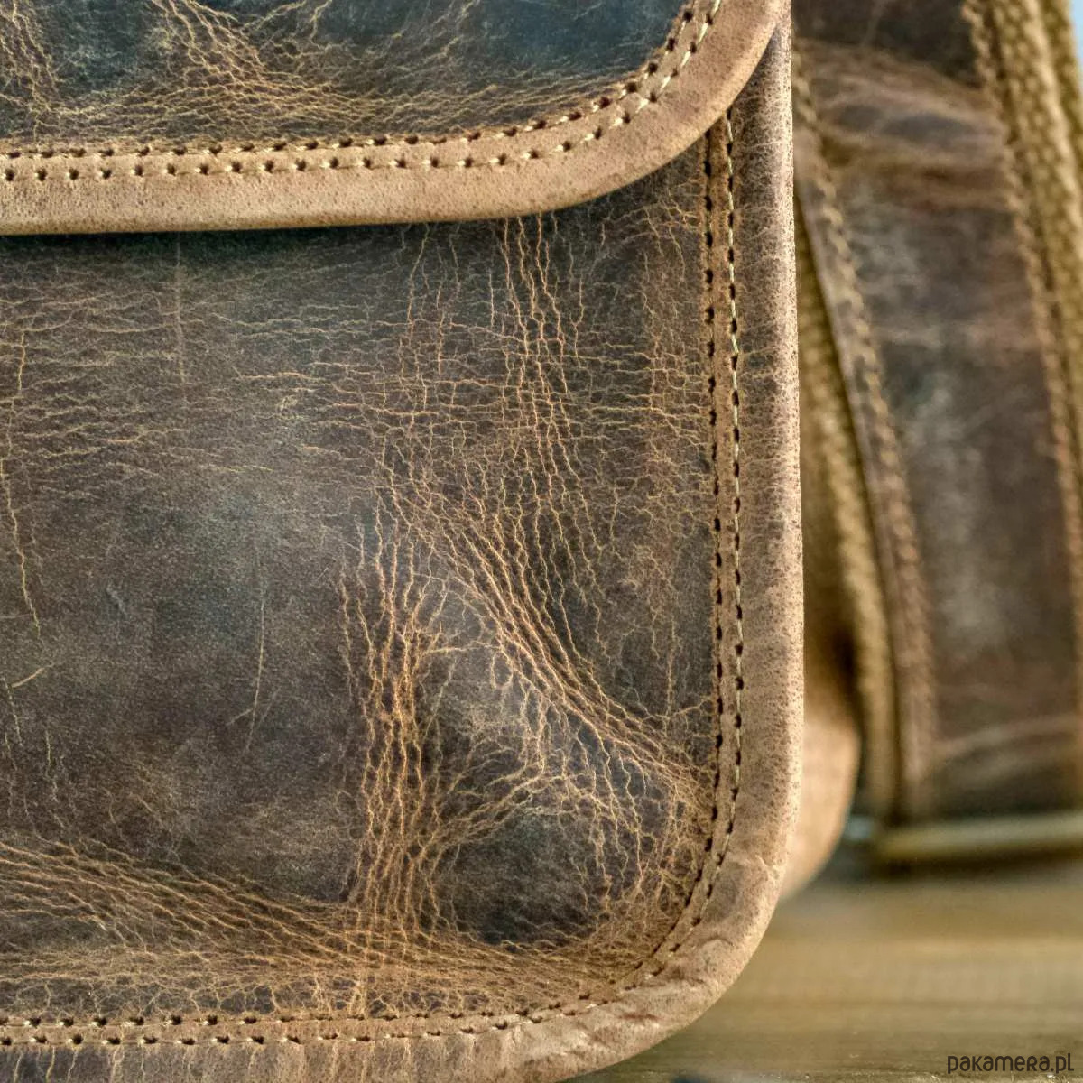torebki różne Brązowa Torba Listonoszka Męska z Klapą Skóra Buffalo Vintage LB37 3