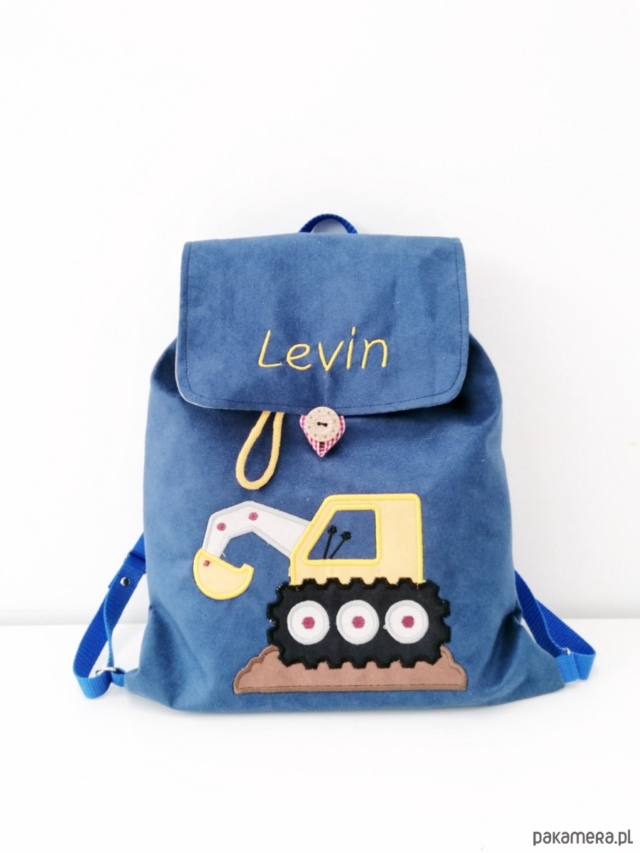 torebki, worki i plecaki dziecięce Personalizowany prezent dla chłopca - plecak z koparką 4