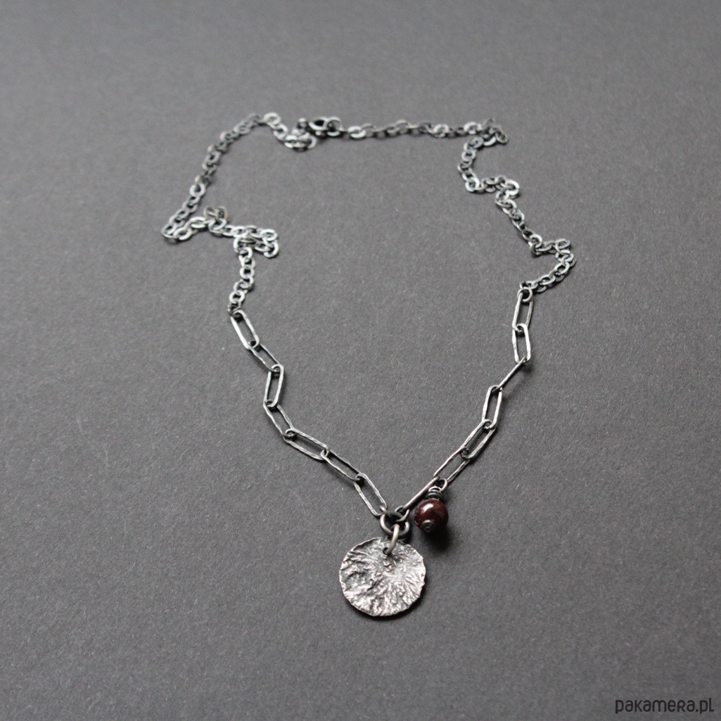 korale Naszyjnik na surowo z Granatem 6