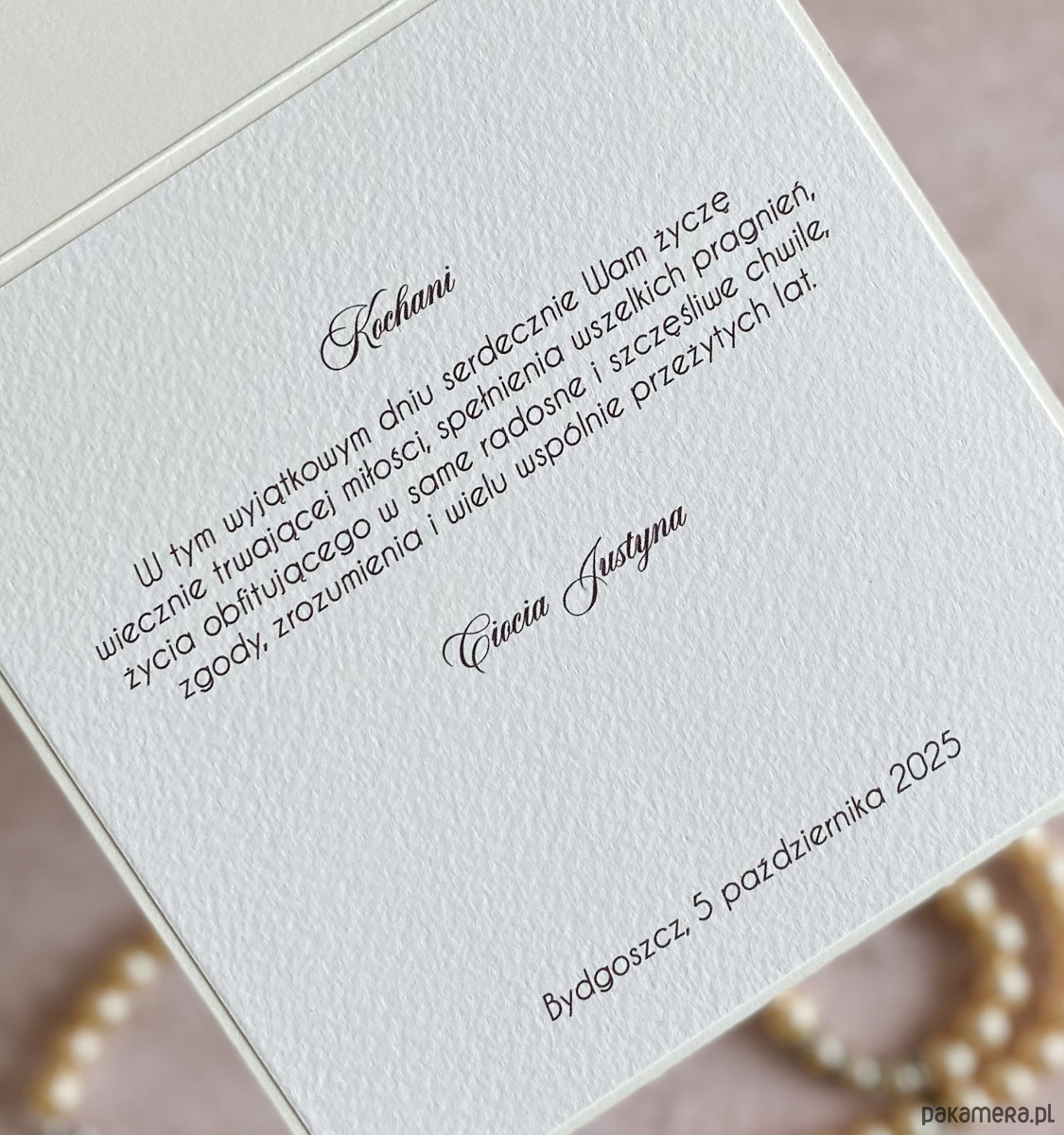 zaproszenia i kartki na ślub Kartka ślubna z inicjałami Młodej Pary, WP 53c 3