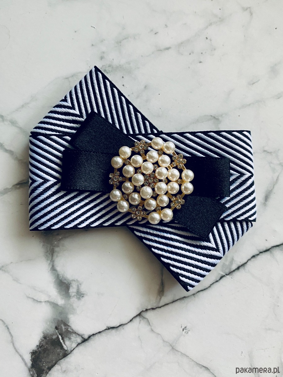 broszki Black & White Brosza   z perłami  NEW 4