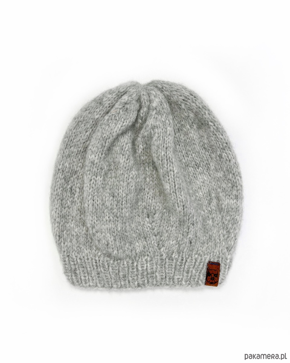 czapki damskie Jasnoszara czapka beretowa z wełny alpaki Parisian 1