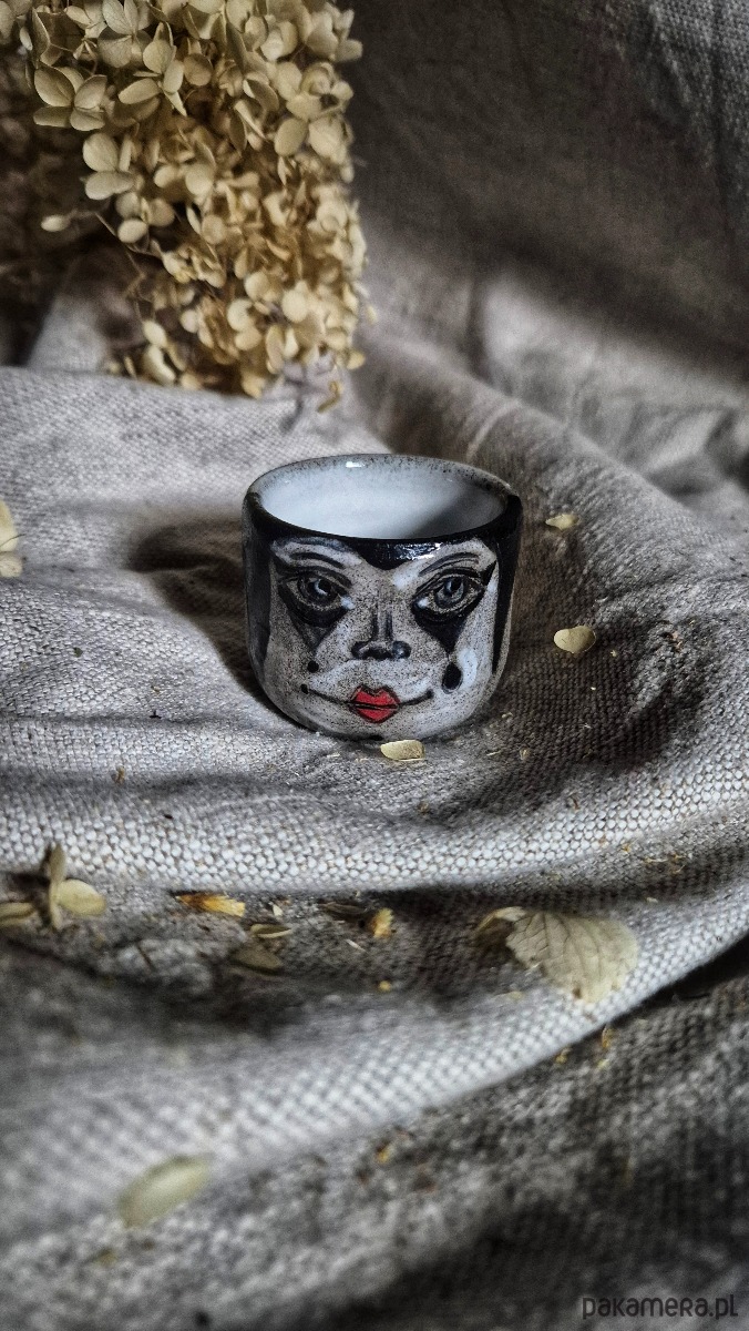 kubki Czarka Pierot de Lune, francuski, 70ml, espresso, ilustracja, mała kawka 1