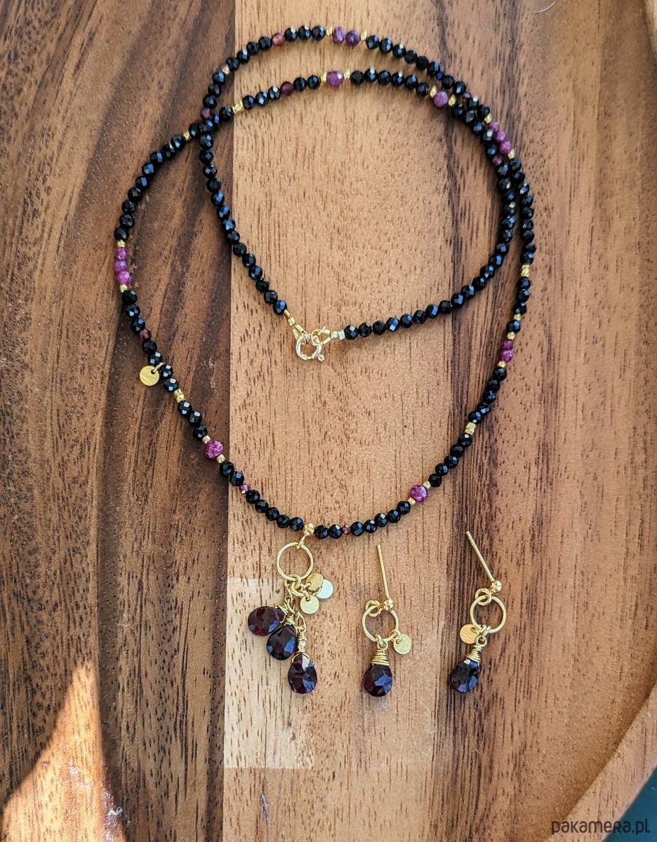 kolczyki pozłacane Kolczyki pozłacane z granatem 5